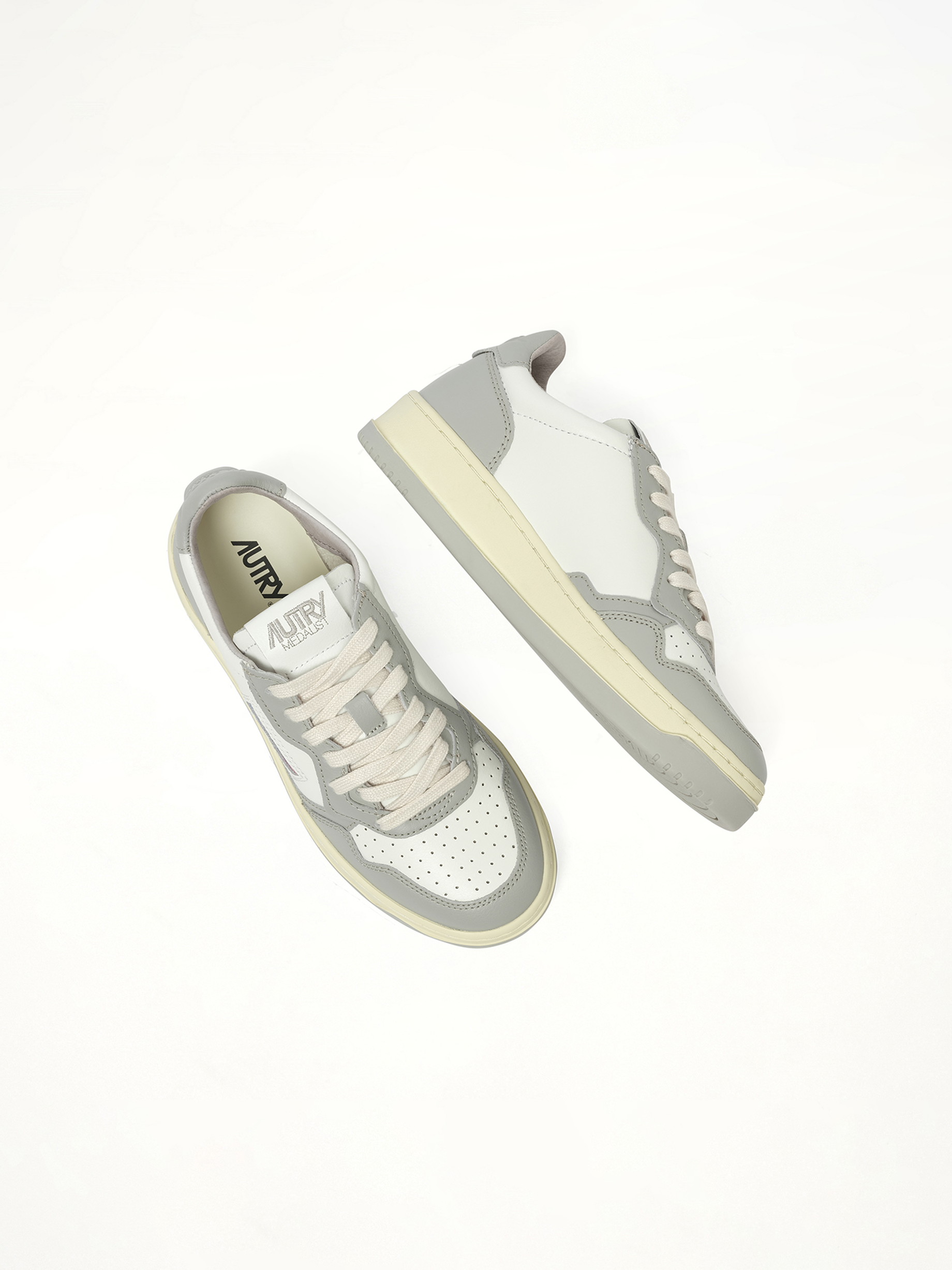 Medalist Low Sneakers in White/Vapor Back View | AUTRY