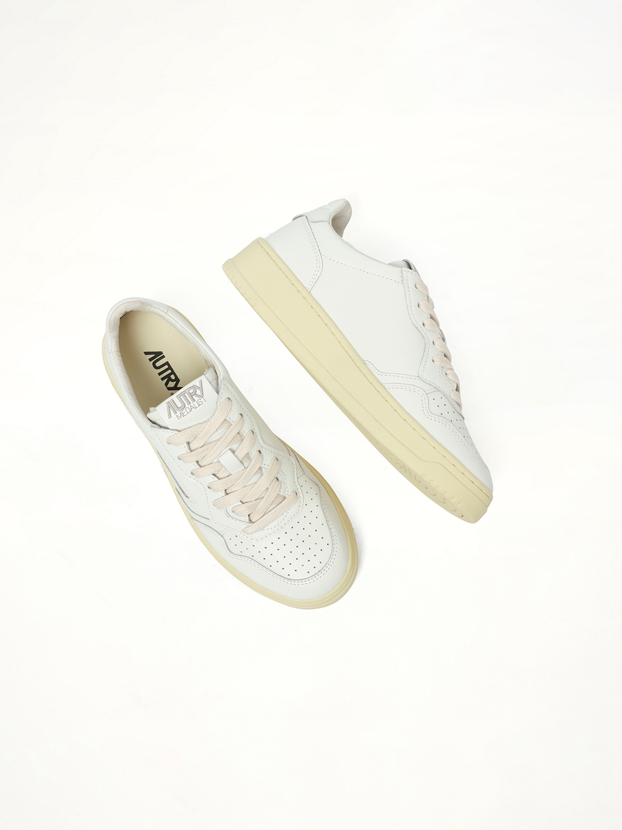 Medalist Low Sneakers in White/White Back View | AUTRY