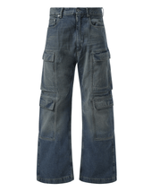 Rick Owens Drkshdw Double Cargo Jeans in Washed Indigo