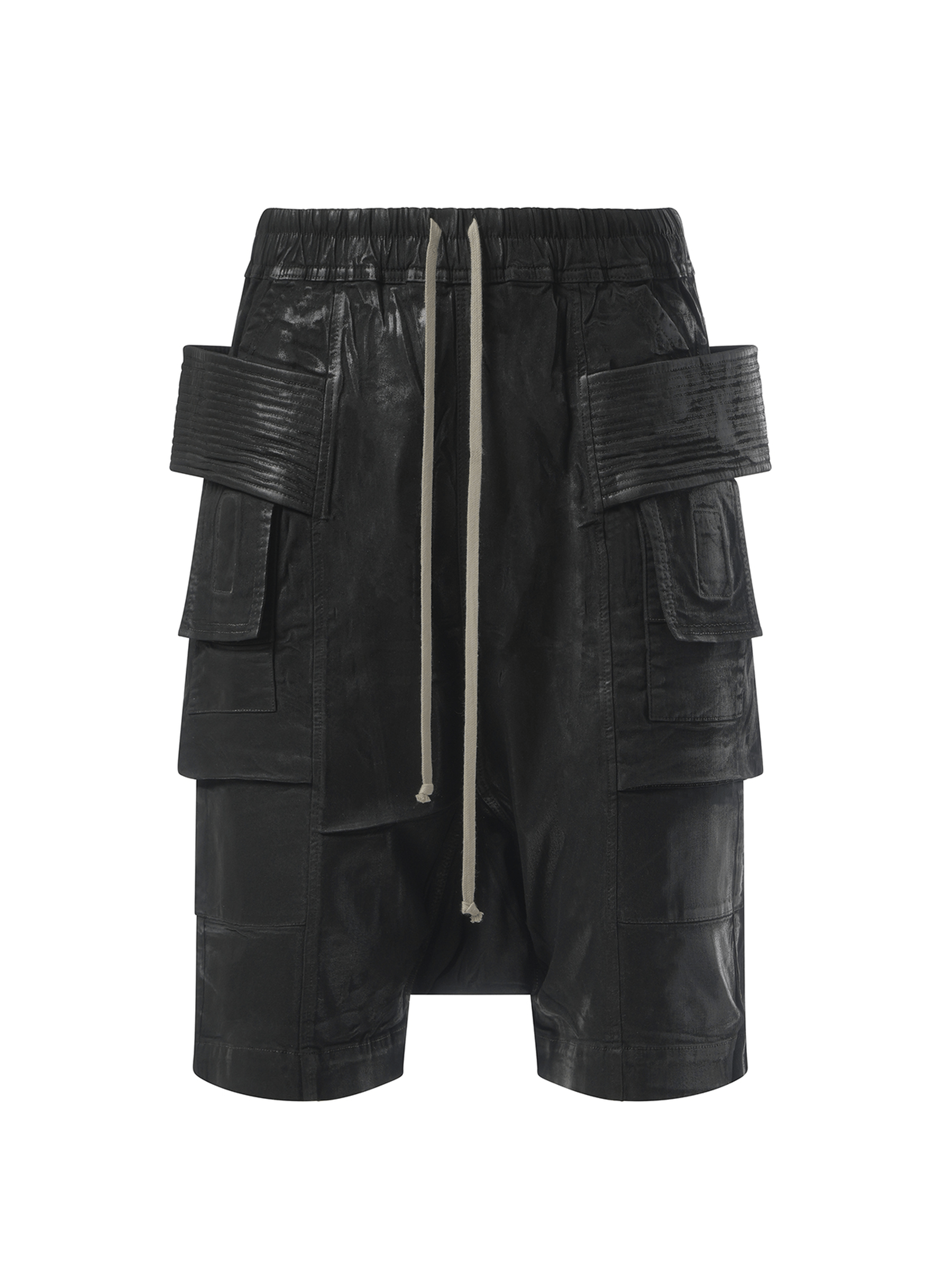 Rick Owens Drkshdw Foil Denim Creatch Cargo Pods in Black