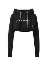 Rick Owens Drkshdw Hollywood Cropped Hoodie in Black/Milk