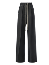 Rick Owens Silk Wide Bela Pants in Black