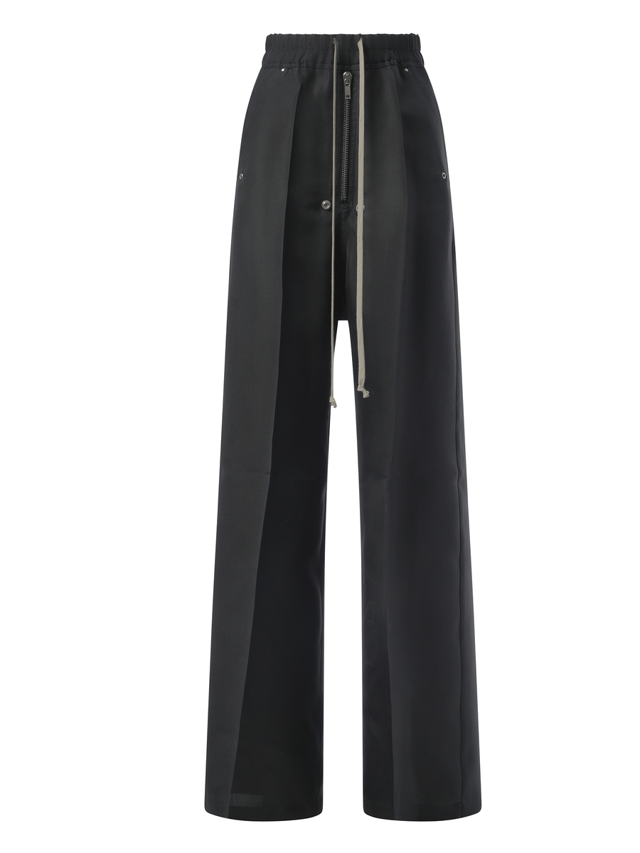 Rick Owens Silk Wide Bela Pants in Black