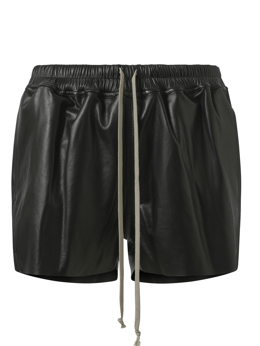 Rick Owens Leather Short Boxers in Black