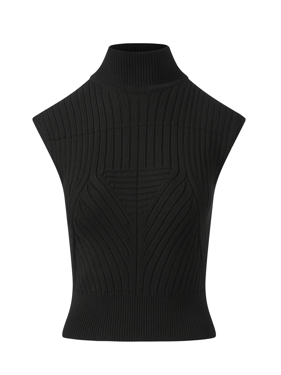 Rick Owens Megarib Sleeveless Turtle in Black