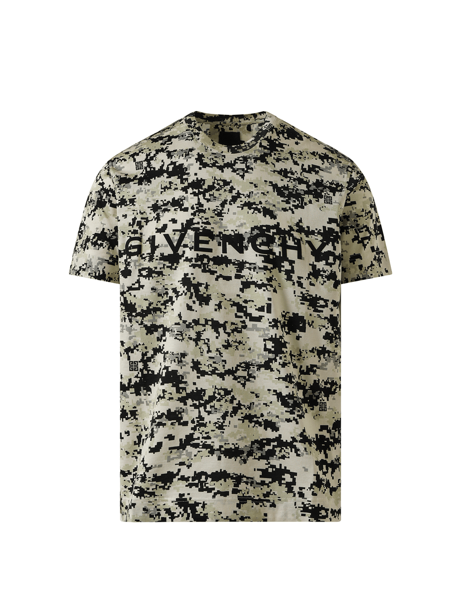 Givenchy Camo All Over T-Shirt in Beige/Black