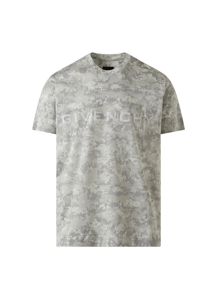 Givenchy Camo All Over T-Shirt in Pearl Grey