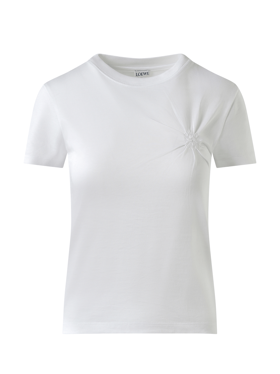Loewe Gathered Effect T-Shirt in White