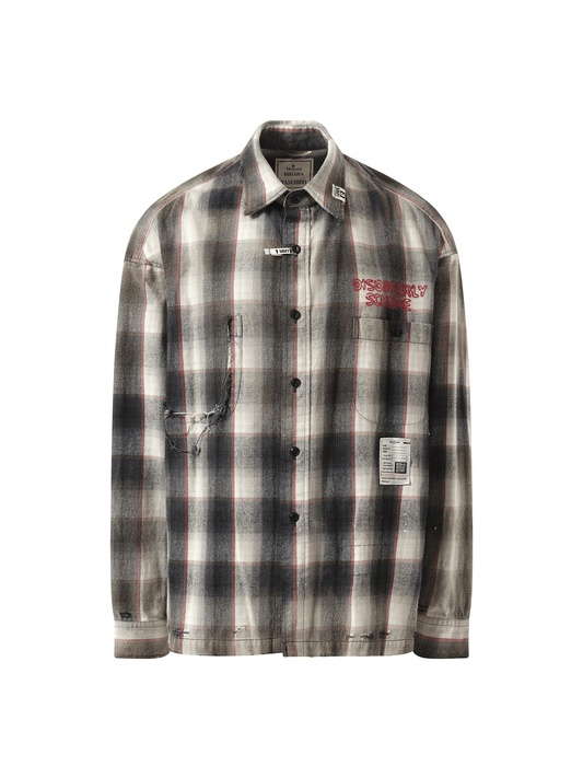 Maison Mihara Yasuhiro Vintage Like Check L/S Shirt in Gray