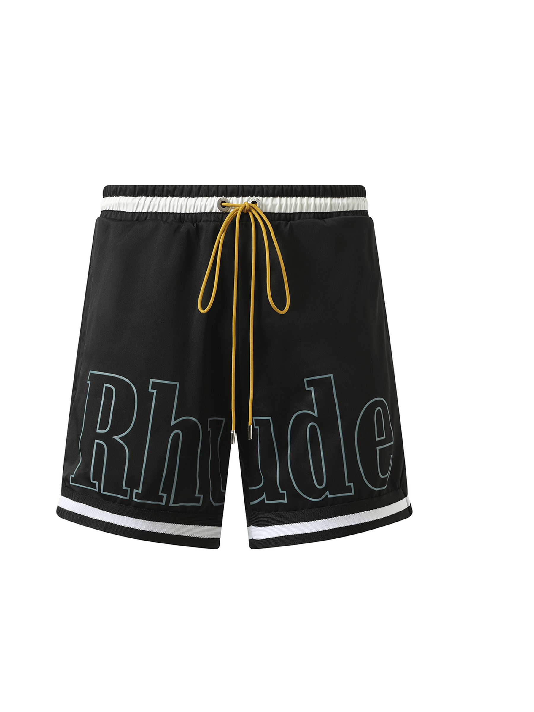 Rhude Rhude Logo Basketball Swim Shorts in Black/White