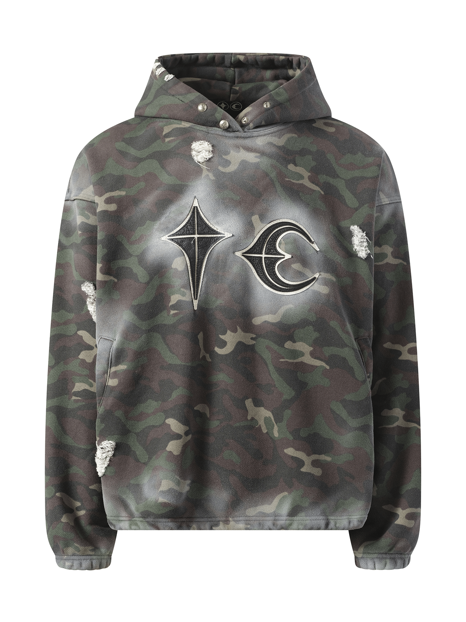 Thug Club Sprayed Camoflage Rock Hoodie in Camo