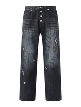 Thug Club Burn Down Denim Pants in Blue