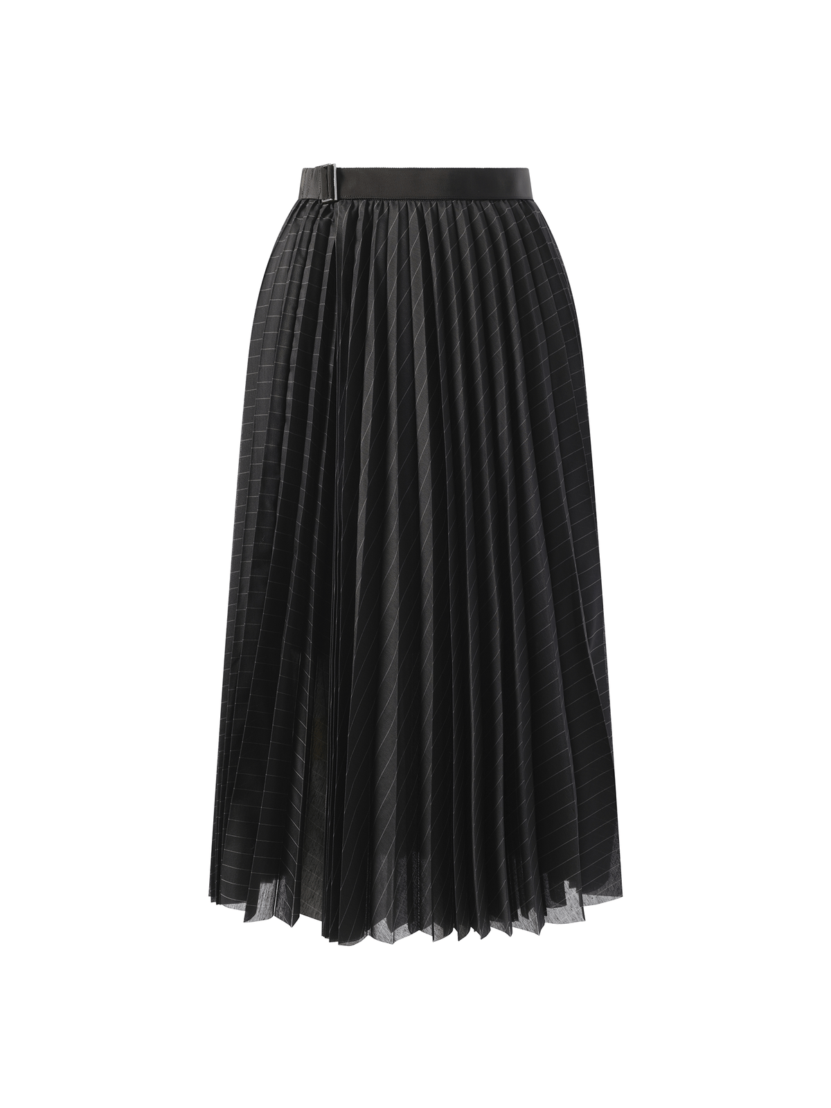 Sacai Spun Organza Skirt in Black Stripe