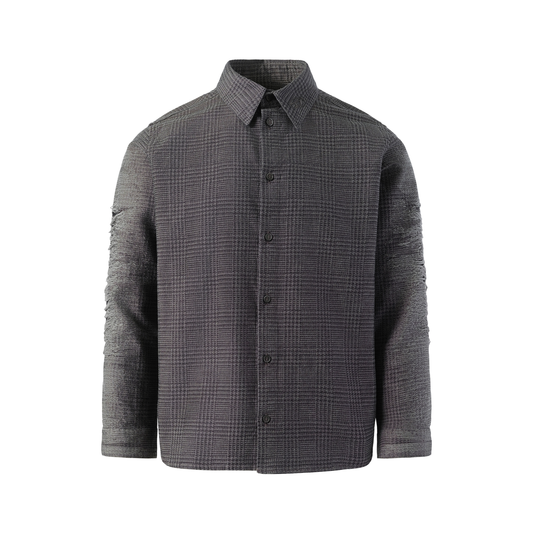 Distressed Sleeve Shirt in Grey