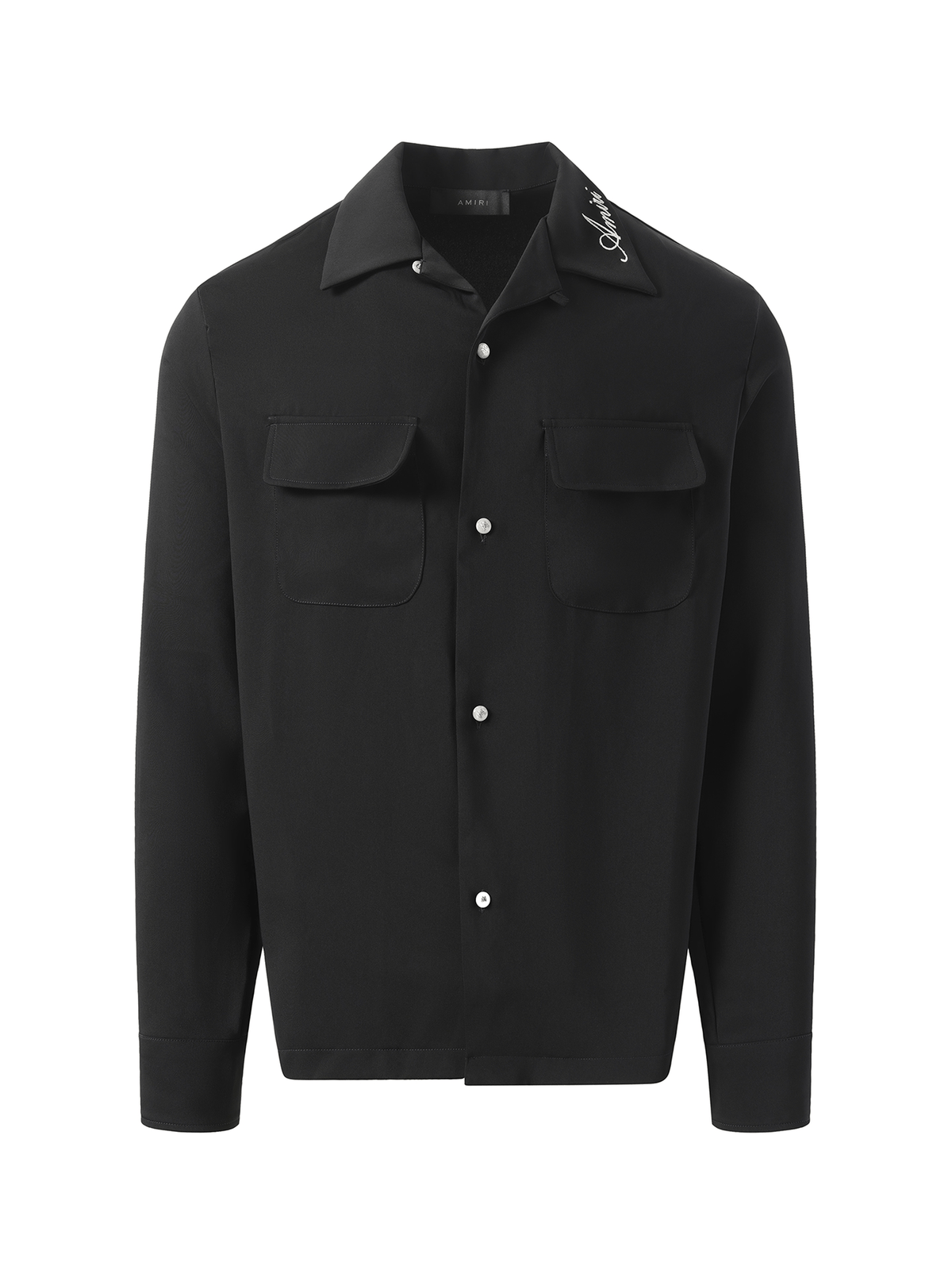 Amiri Round Pocket Dress Shirt in Black