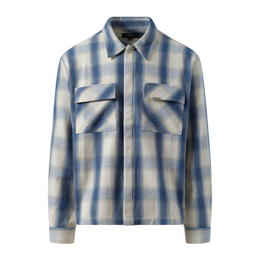 Season Flannel Shirt in Mid Blue