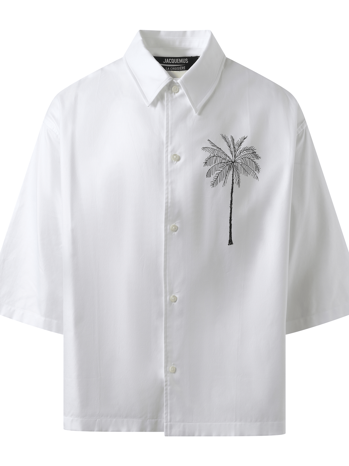 Jacquemus La Chemise Aloe Palm Tree in White/Black
