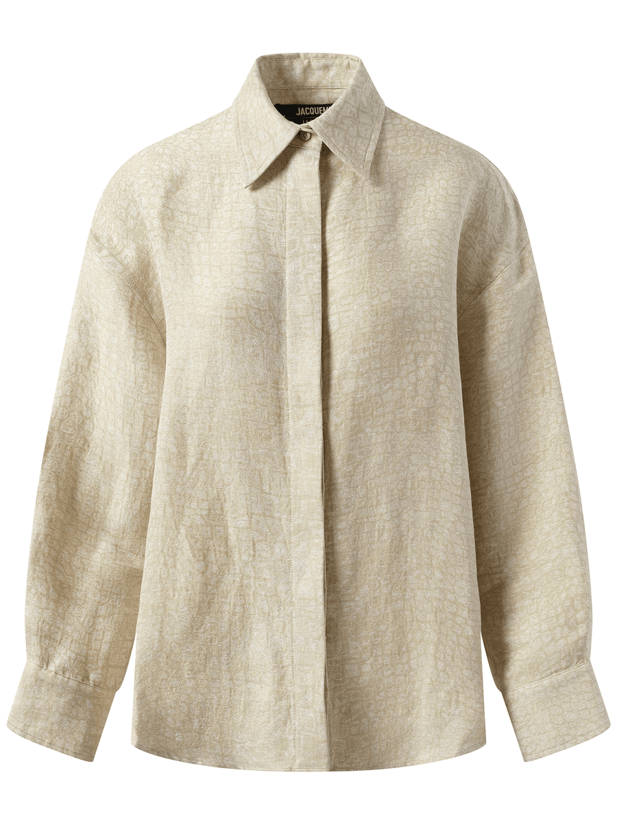 Jacquemus La Chemise Pasadena in Croco Beige