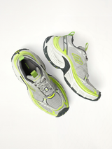 6XL Sneaker in Grey/White/Green/Fluo Yellow Top View | BALENCIAGA