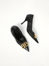 Monaco Pump BB H90 in Black/Gold Top View | BALENCIAGA