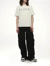 Rhude Distressed Logo T-Shirt in Vintage White