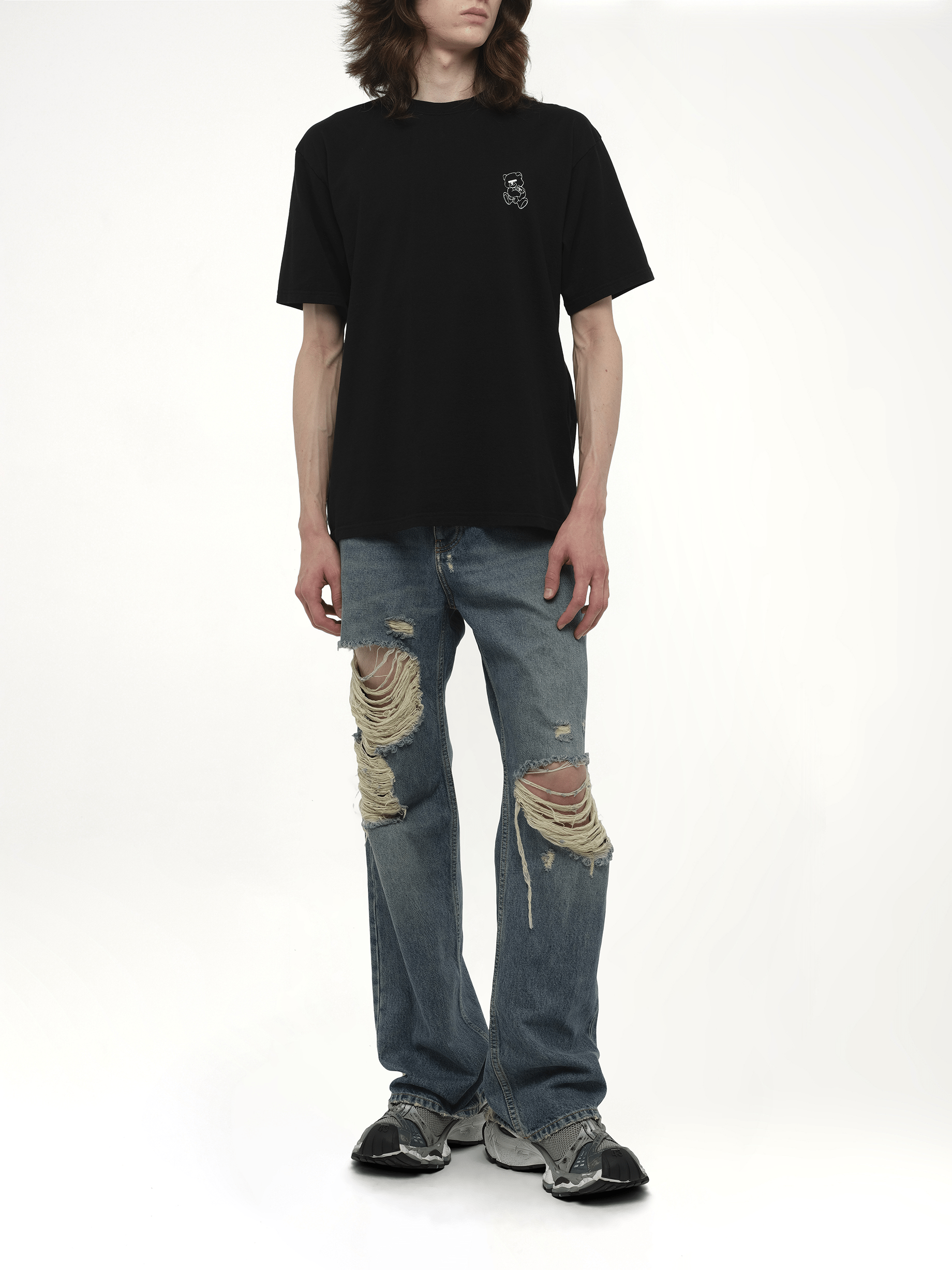 Undercover Small Teddy Bear Printed T-Shirt in Black
