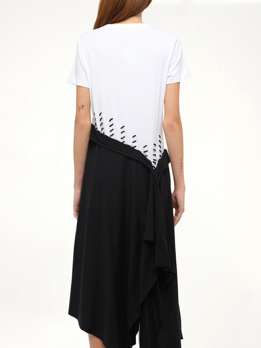 Satin Jersey Dress in Ecru