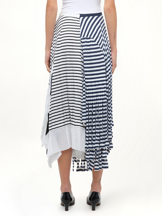 Stripe Jersey Skirt in Navy