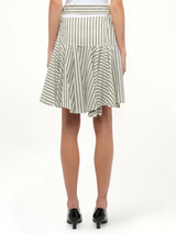 Stripe Skater Skirt in White