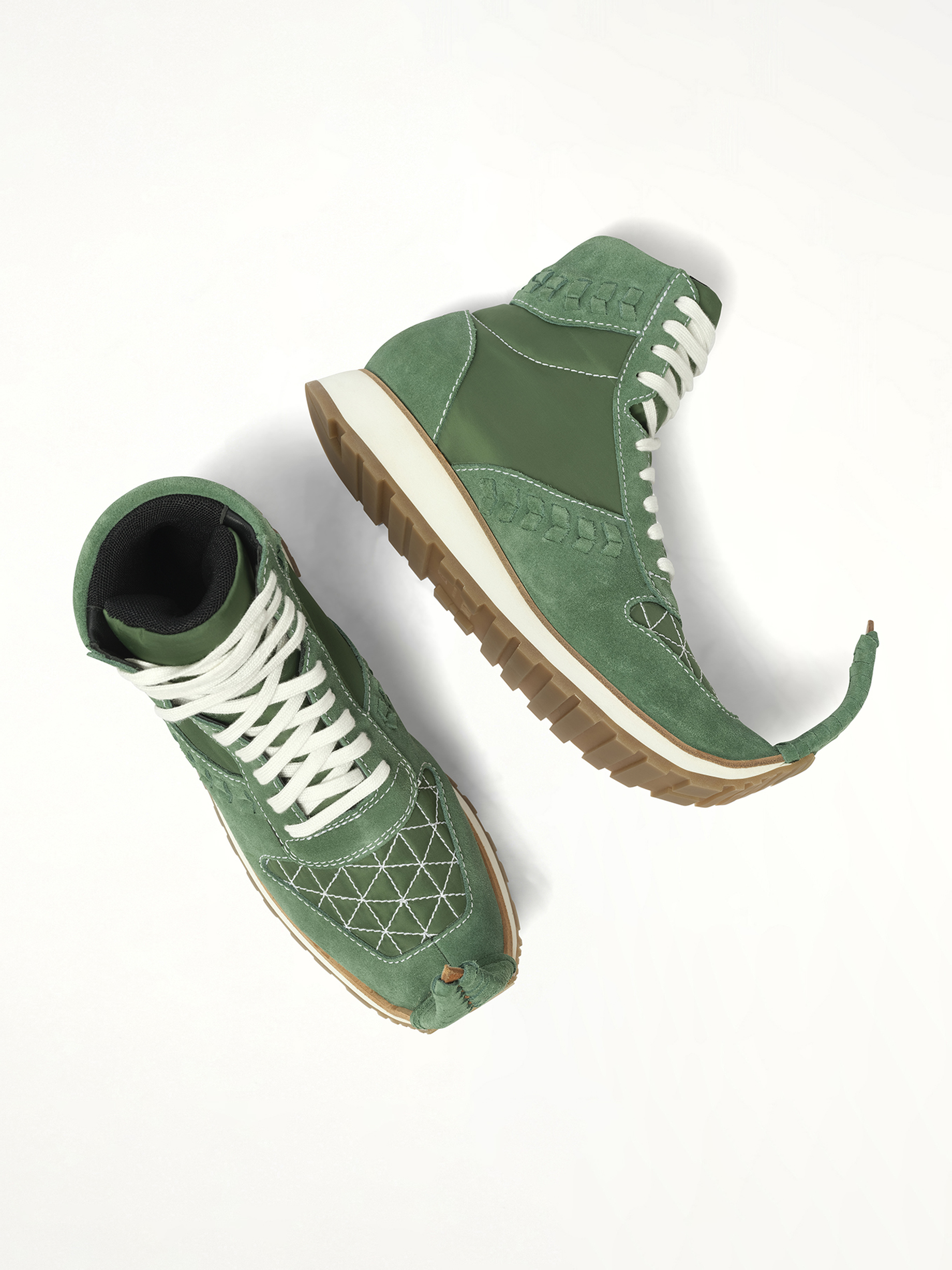 Dinosaur Sneaker Hi in Green Top View | LOEWE