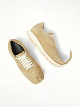 Dinosaur Sneaker Low in Gold Top View | LOEWE