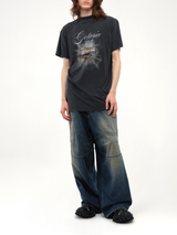 Balenciaga Getaria Oversized T-Shirt in Faded Washed Black