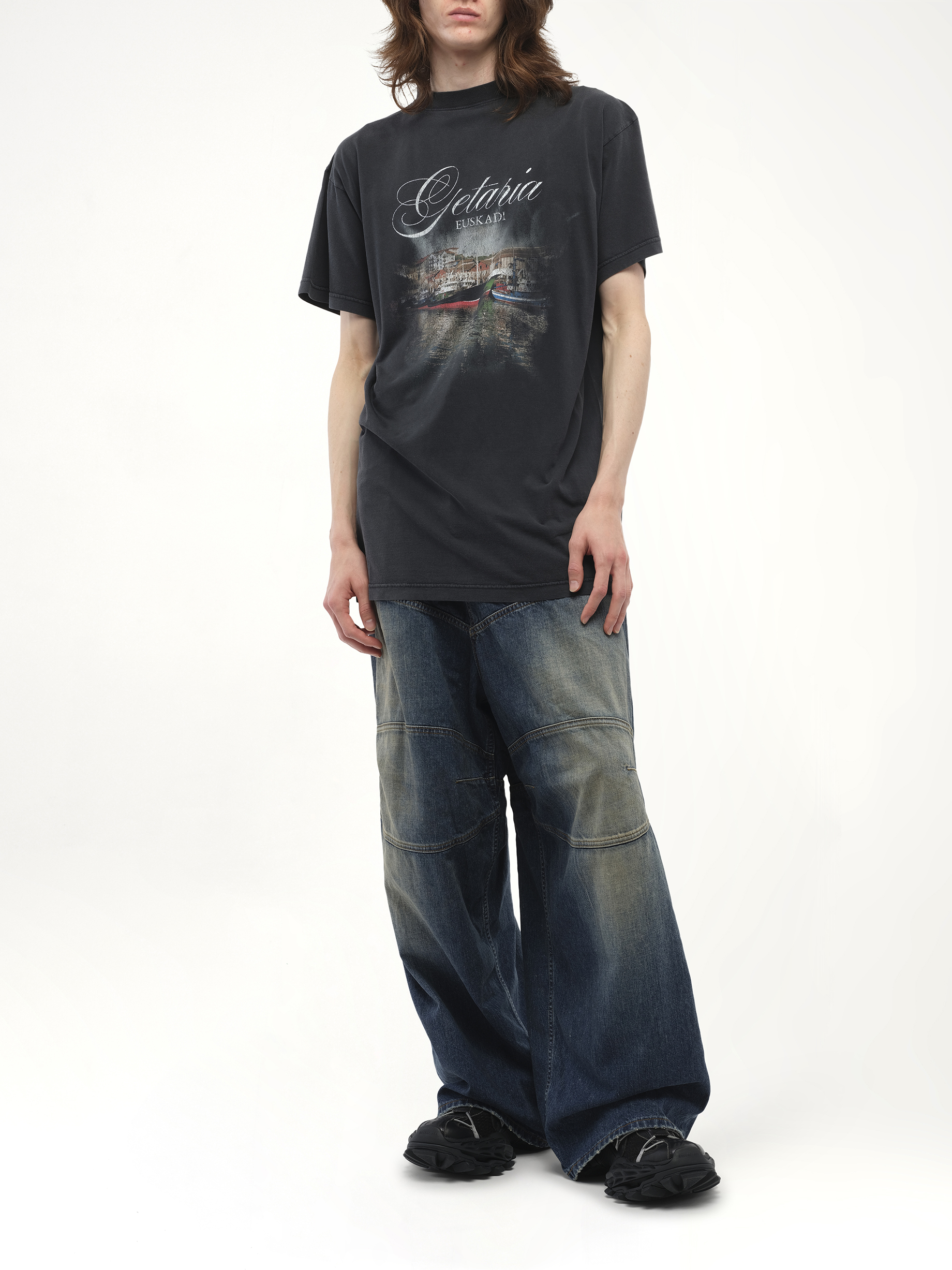 Balenciaga Getaria Oversized T-Shirt in Faded Washed Black