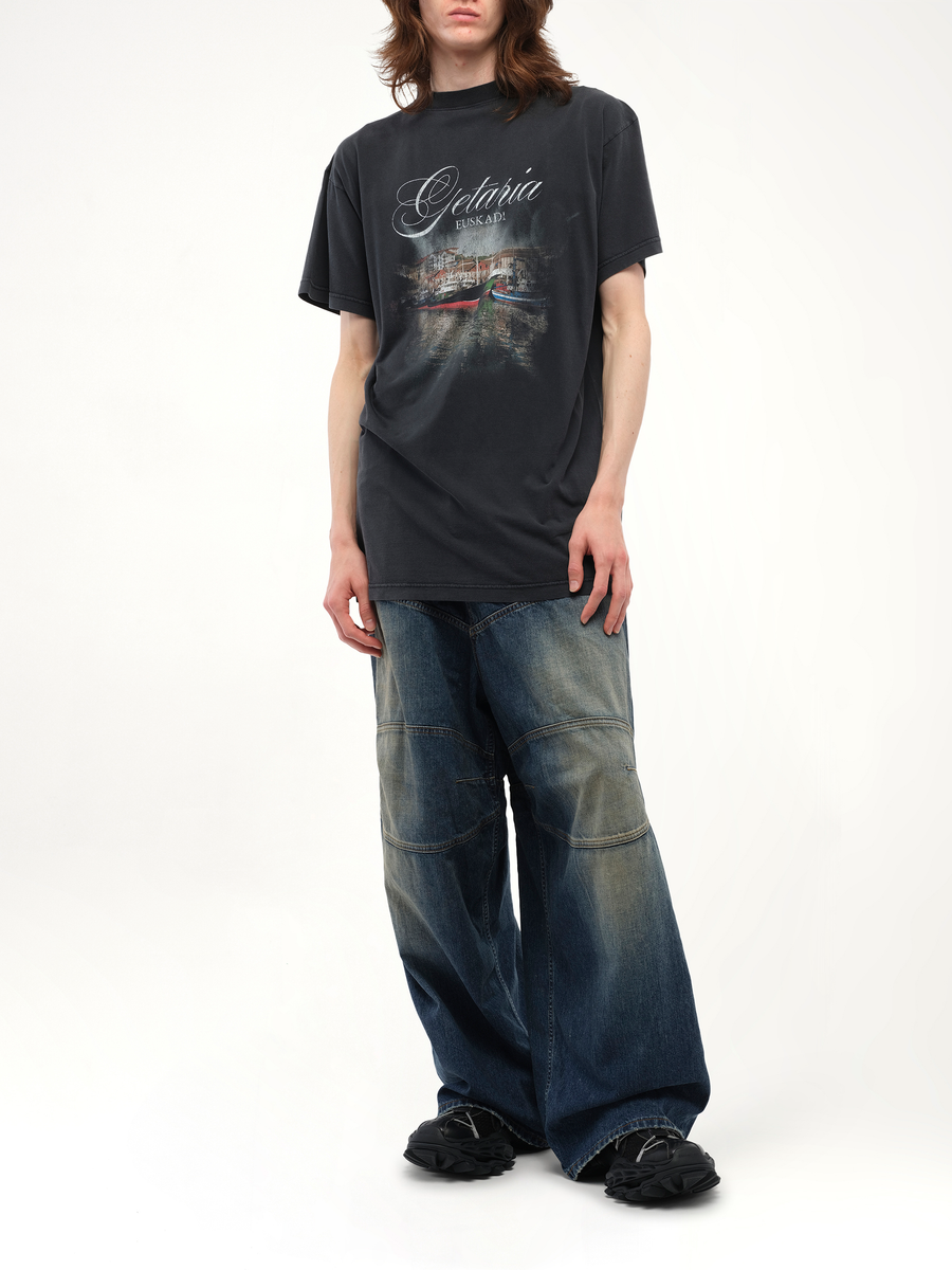Balenciaga Getaria Oversized T-Shirt in Faded Washed Black