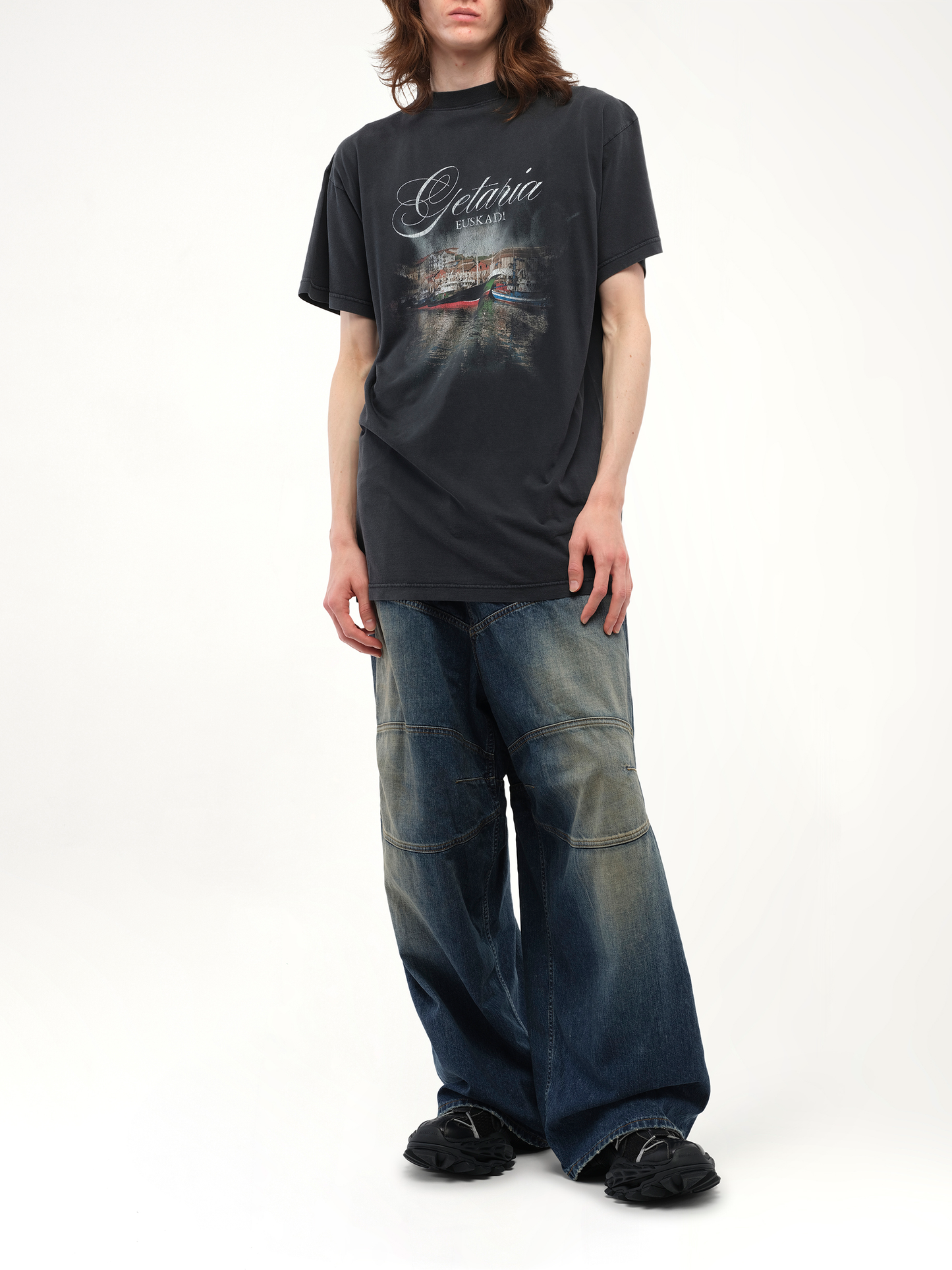 Balenciaga Getaria Oversized T-Shirt in Faded Washed Black