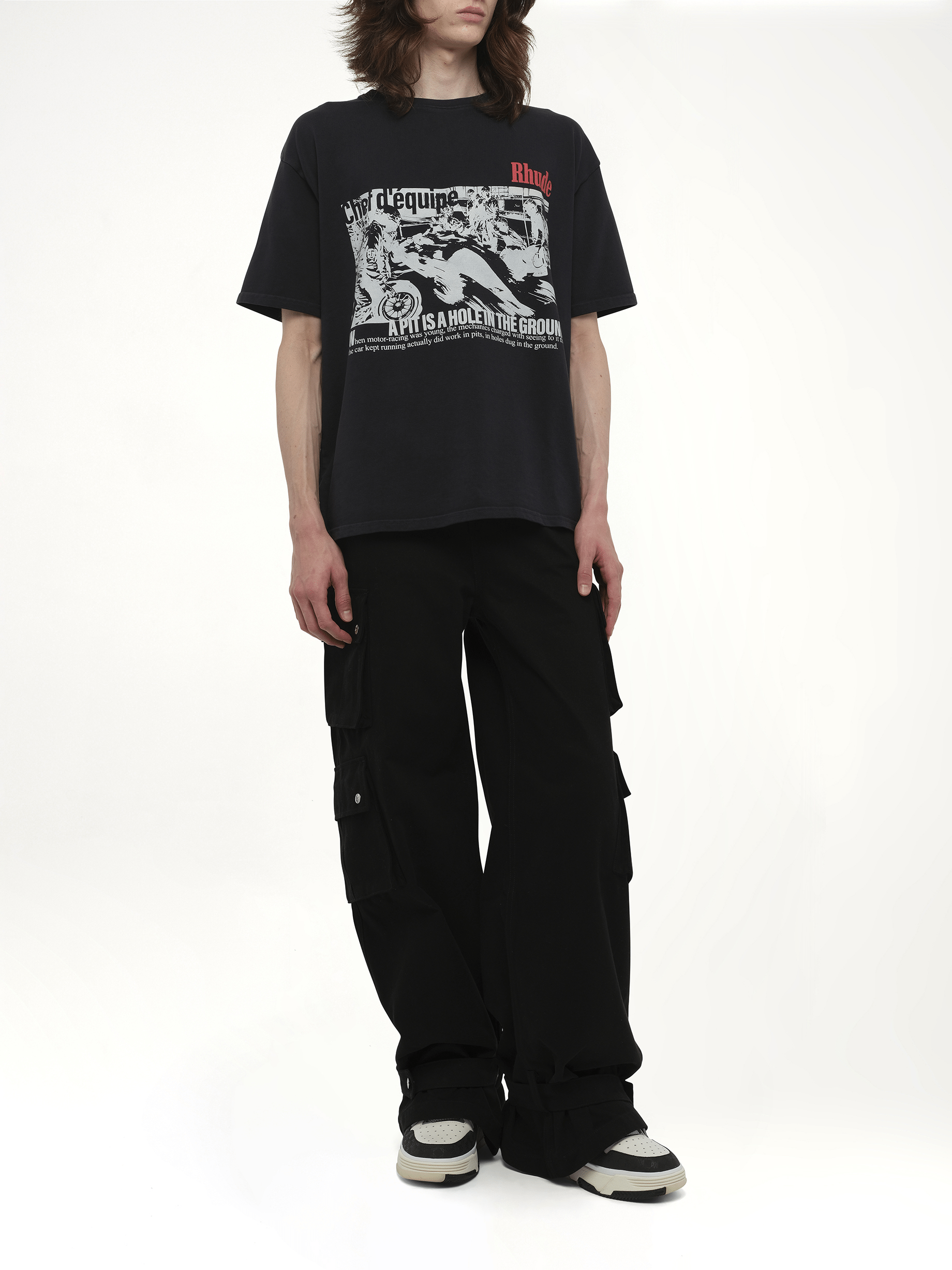 Rhude Champions Du Monde T-Shirt in Vintage Black