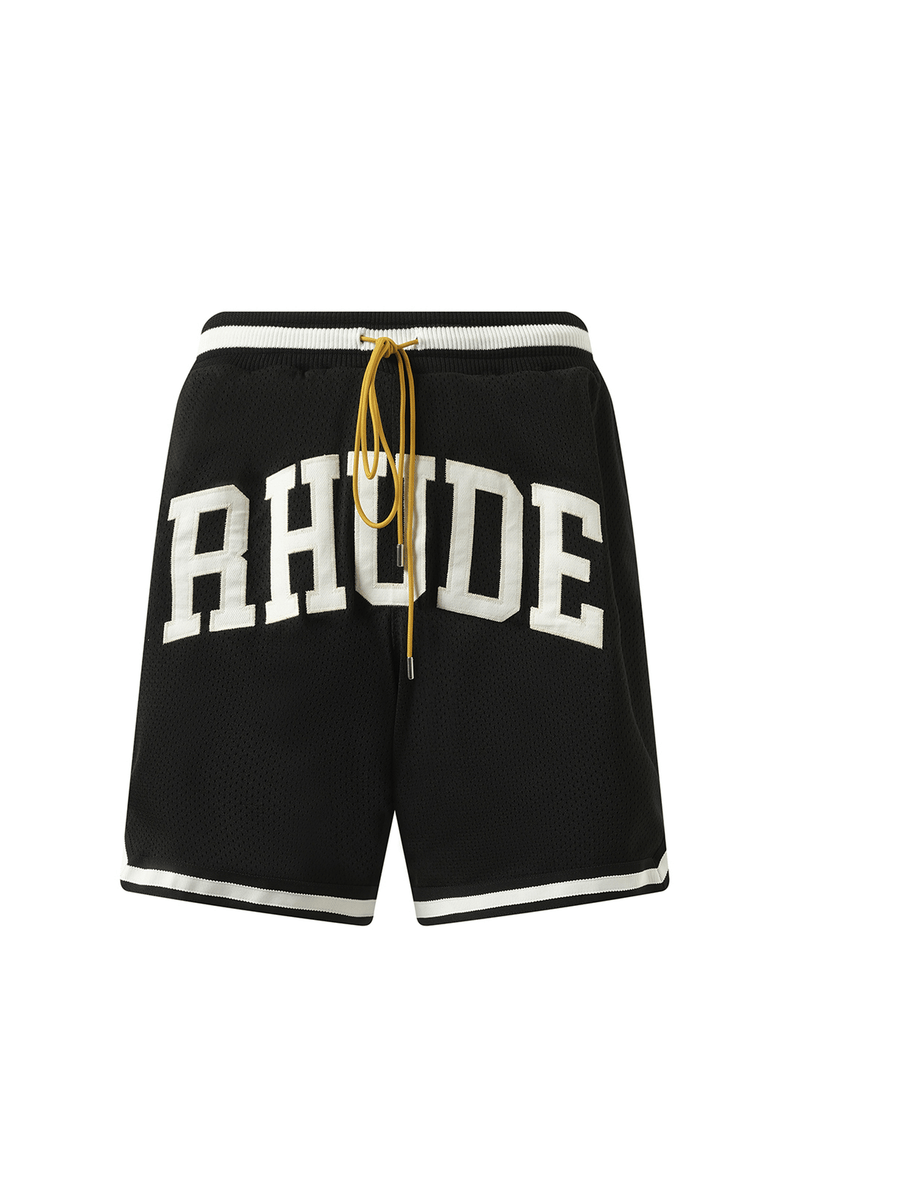 Rhude Rhude Collegiate Basketball Shorts in Black/White