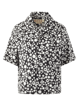 Marni Flower Print Short Sleeve Shirt in Black