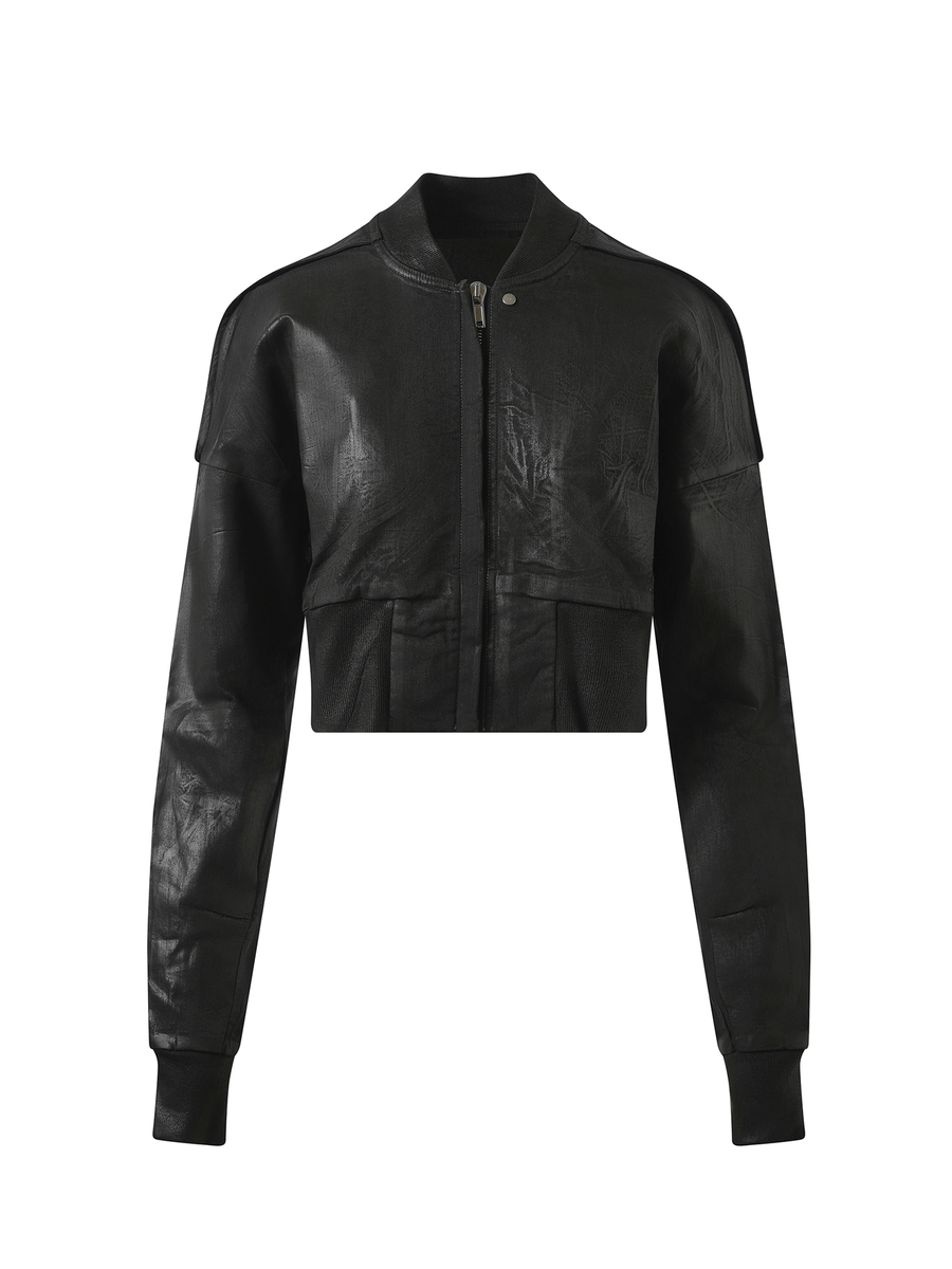 Rick Owens Drkshdw Flight Cropped Denim Jacket in Black