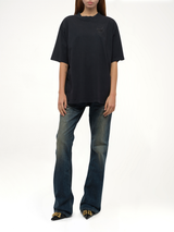 Balenciaga Nail Polish Medium Fit T-Shirt in Faded Washed Black