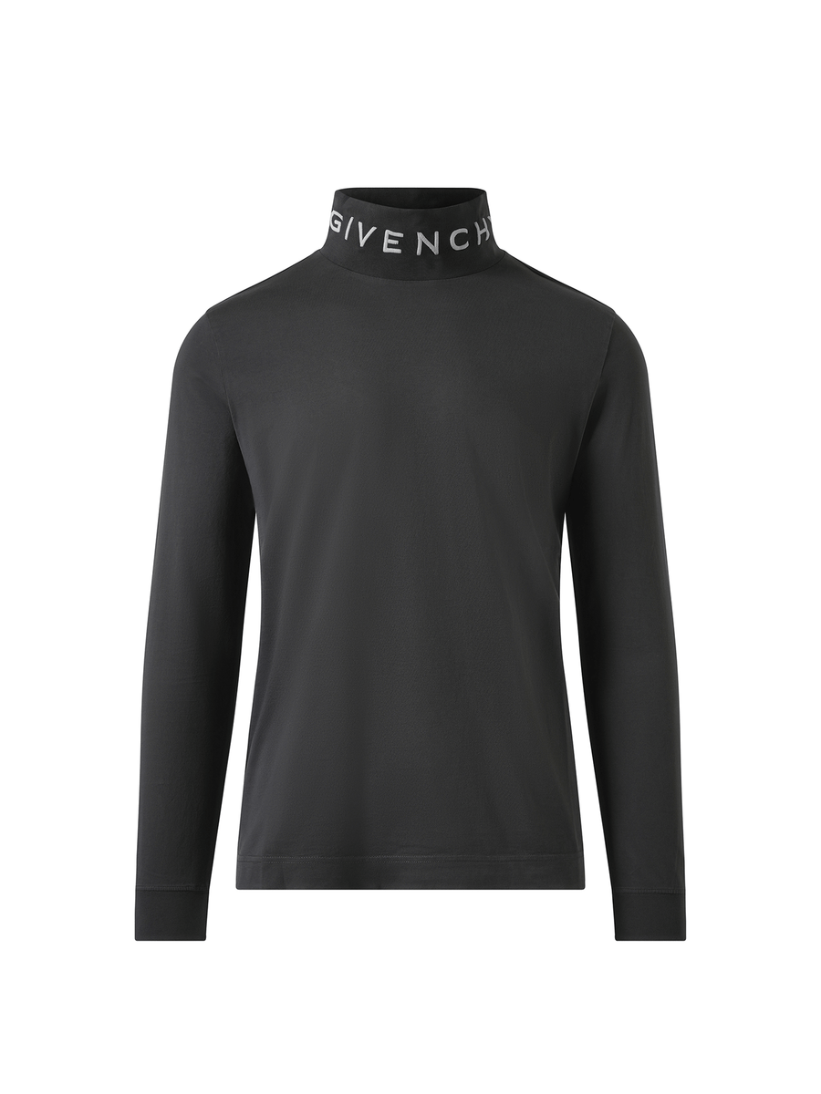Givenchy Faded Logo Dyed Long Sleeve T-Shirt in Black/Grey