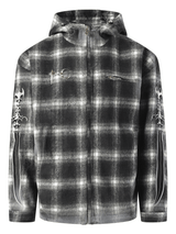 Thug Club Arab Sword Flannel Zip-up Jacket in Black