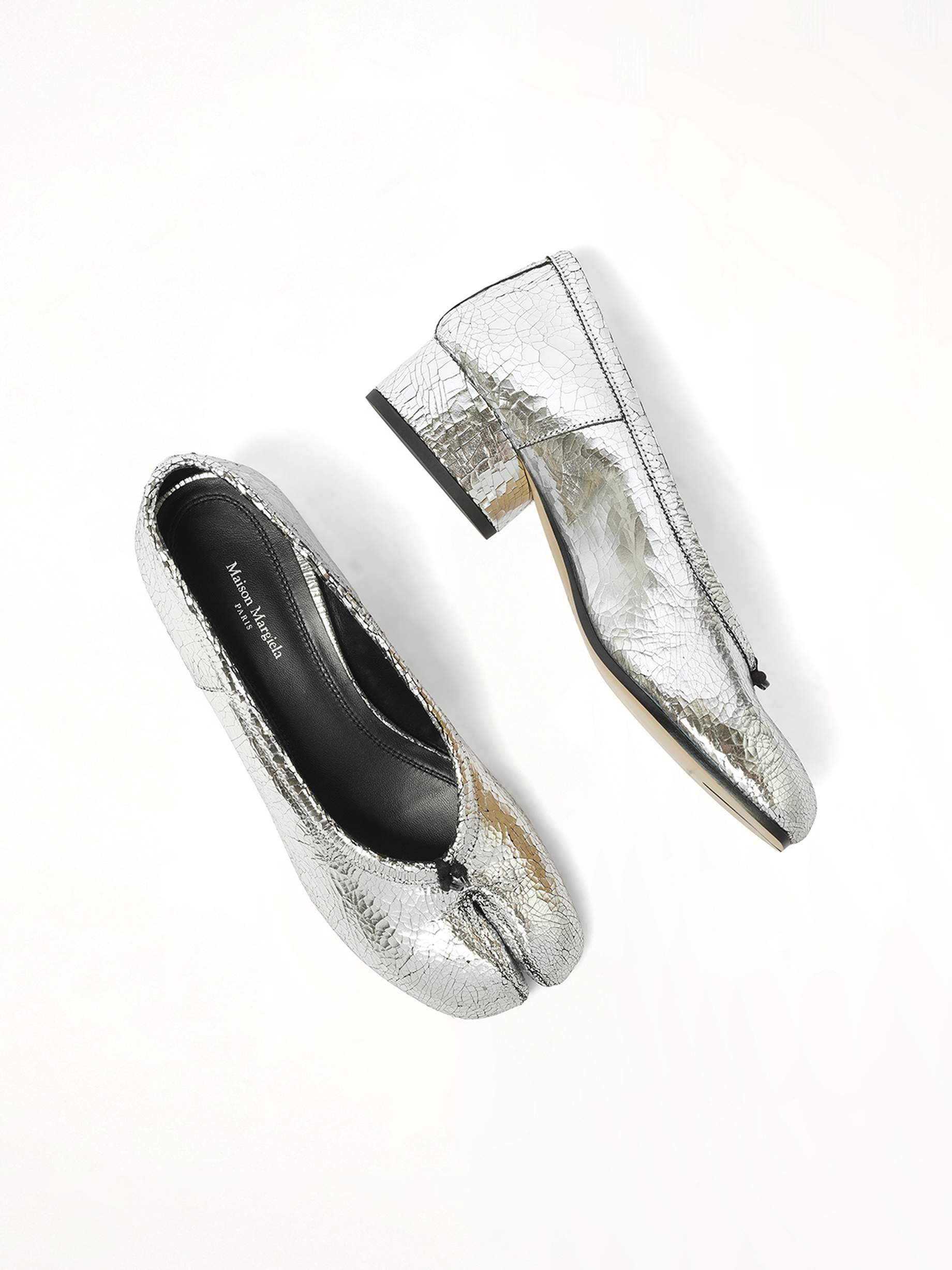 New Tabi Ballerina H30 in Silver Top View | MAISON MARGIELA