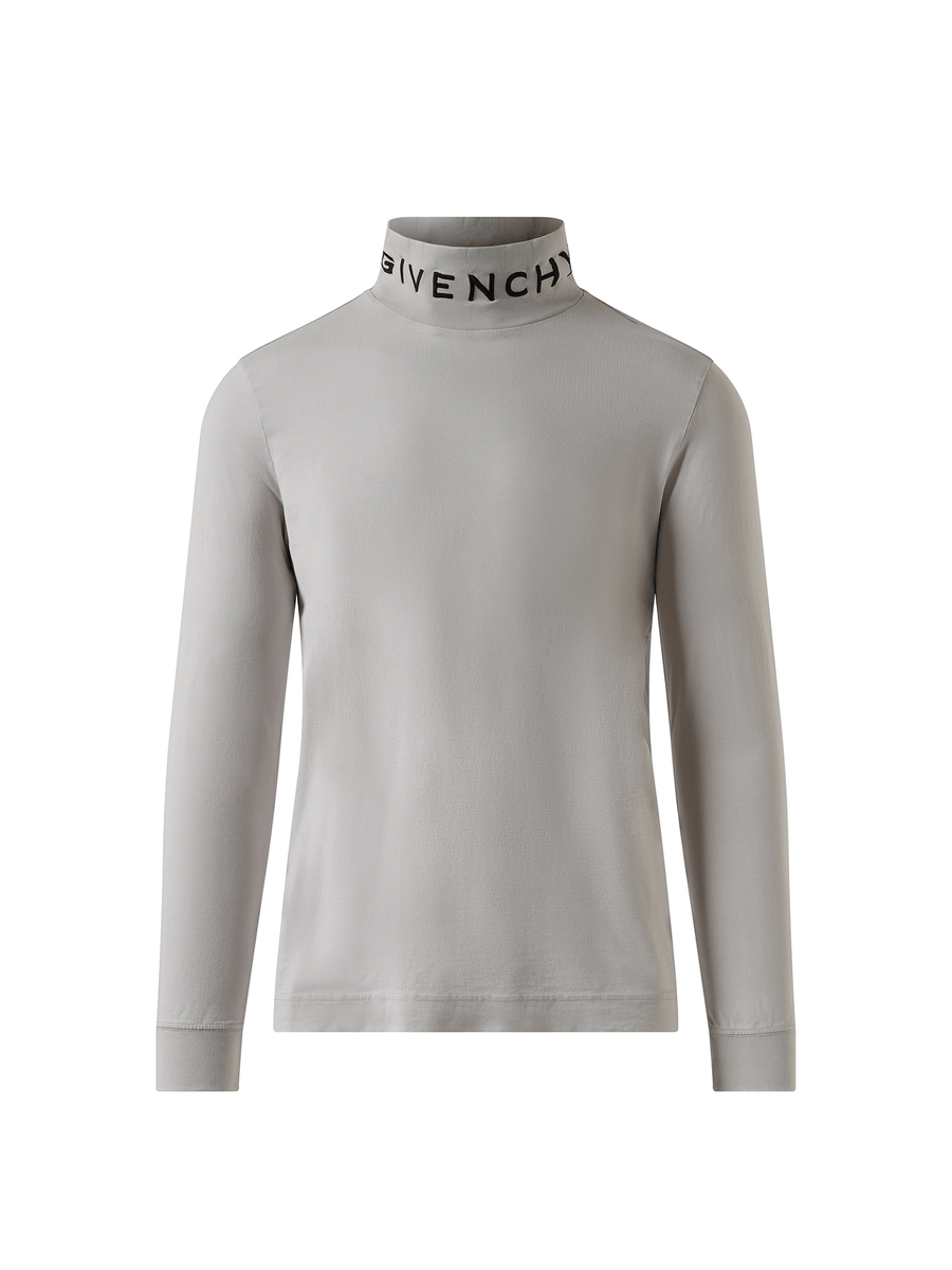 Givenchy Faded Logo Dyed Long Sleeve T-Shirt in Cloud Grey