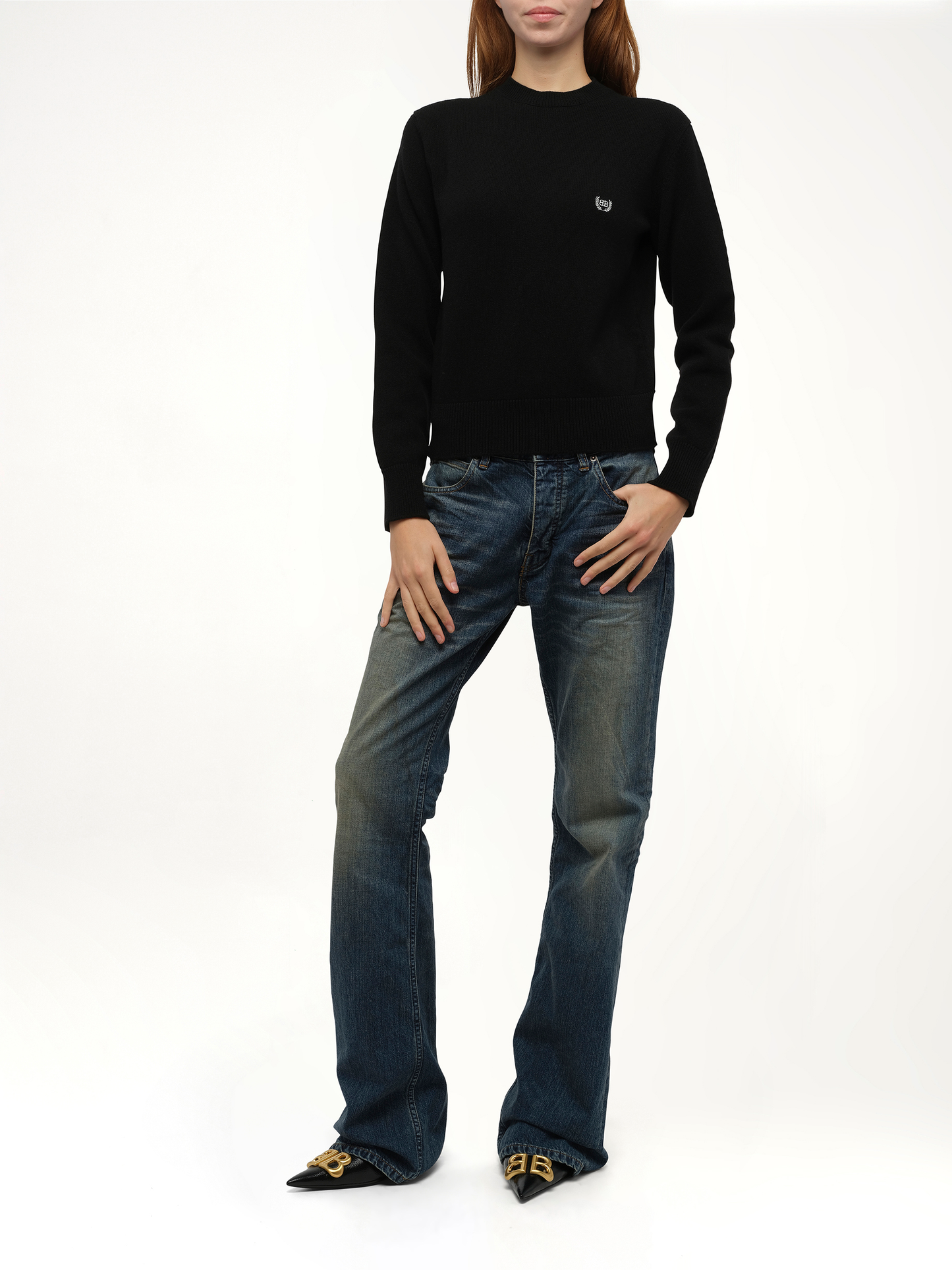 Balenciaga Wool Embroidery Sweater in Black