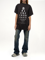 Balenciaga Eye-Test Oversized T-Shirt in Washed Black/White