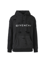 Givenchy Archetype Hoodie with Destroyed Effect in Faded Black