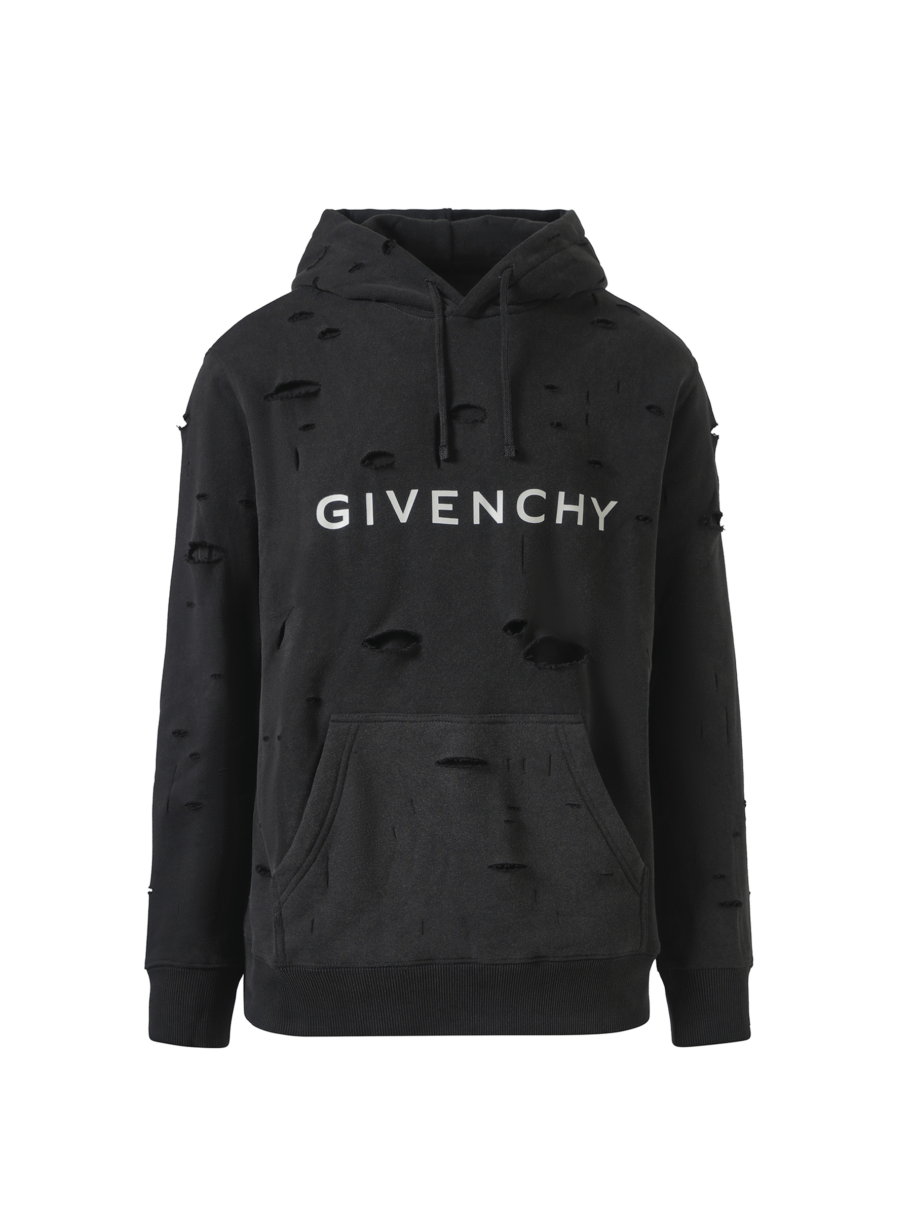 Givenchy Archetype Hoodie with Destroyed Effect in Faded Black