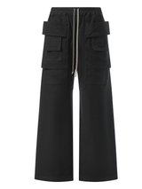 Rick Owens Drkshdw Cotton Canvas Creatch Wide Cargo Drawstring in Black