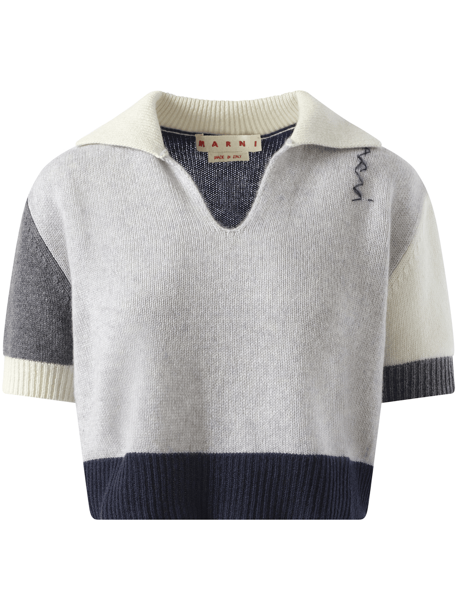 Marni V Neck Boxy Sweater in Sodium